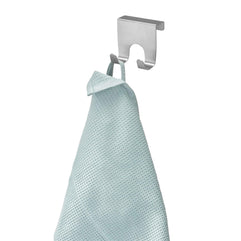 Idesign Forma Over Door 2 Hook Towel Hanger, Stainless Steel, Silver, Small