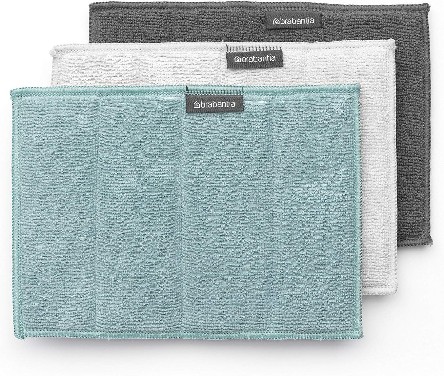 Brabantia Microfibre Cleaning Pads (Set of 3), Multi-Colour, 16 x 22 cm