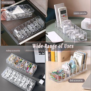 Necomi Data Cable Organizer Storage Box With Lid صندوق تخزين منظم الكابلات Transparent Charger Cable Organiser Desk Accessories Storage Organizer Cable Management Tidy With 10 Cable Ties Straps