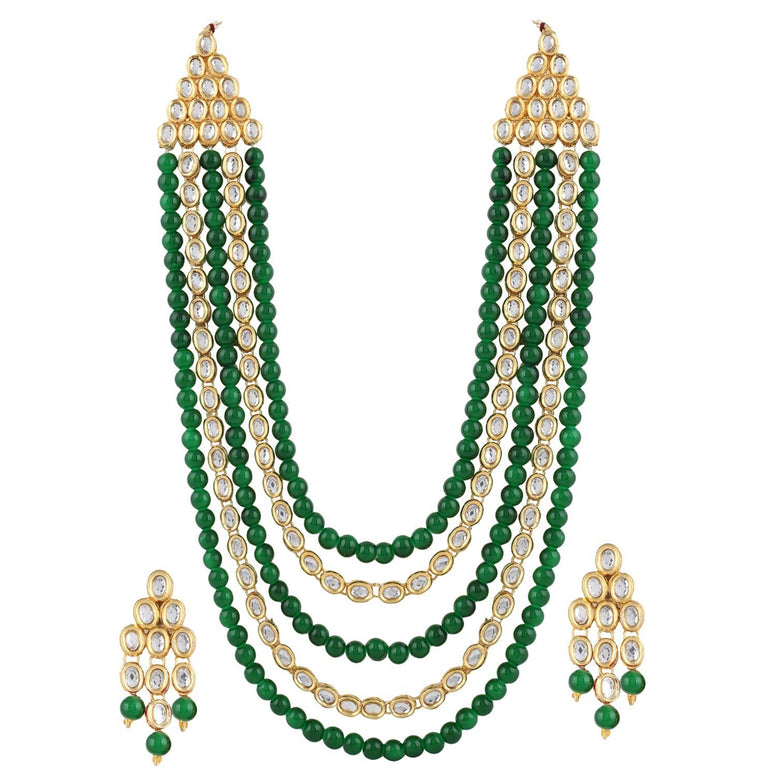 Shining Diva Fashion Latest Stylish 18k Gold Plated Kundan Wedding Necklace Set for Women