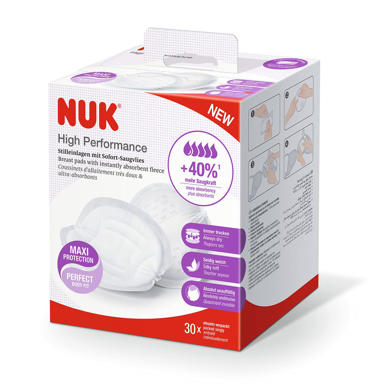 NUK High Performance Disposable Breast Pads | Nursing for Breastfeeding 30 Count