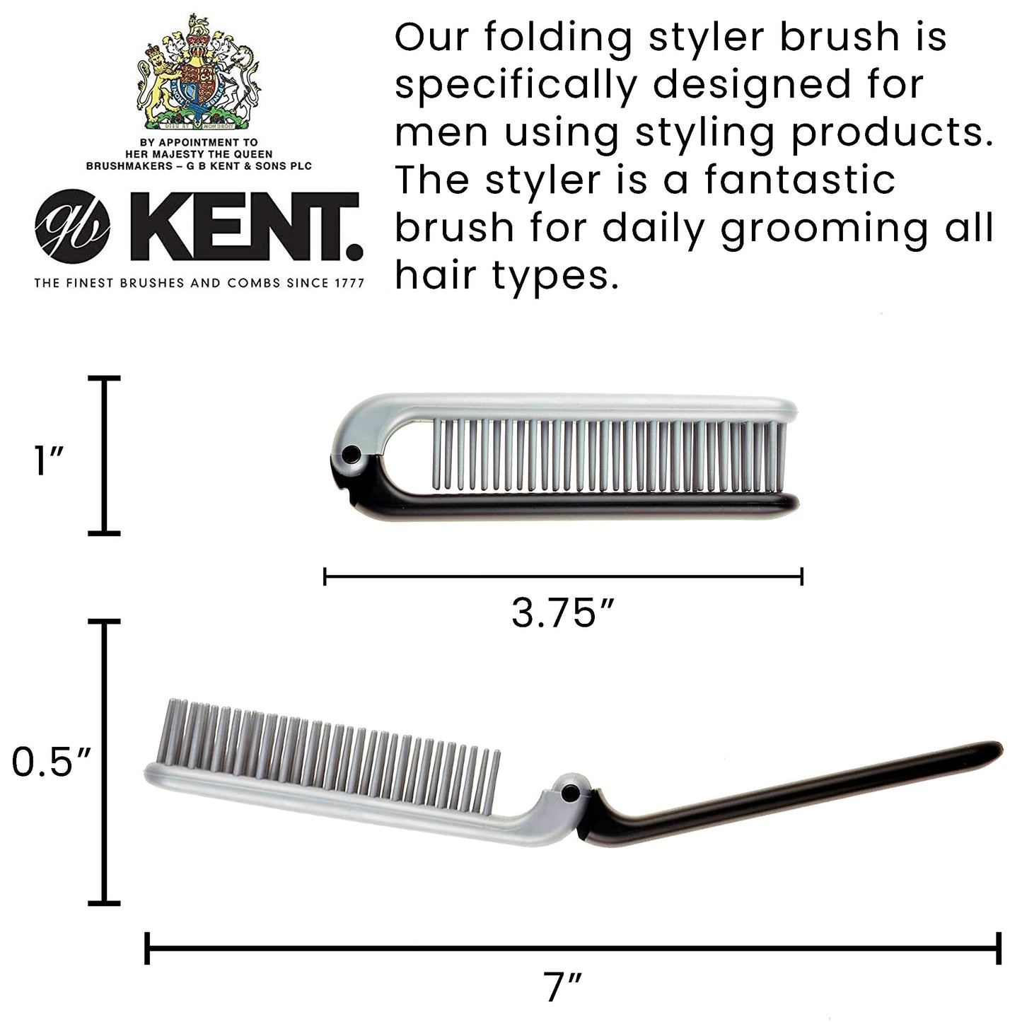 Kent for Men Range Small Folding Pocket Brush