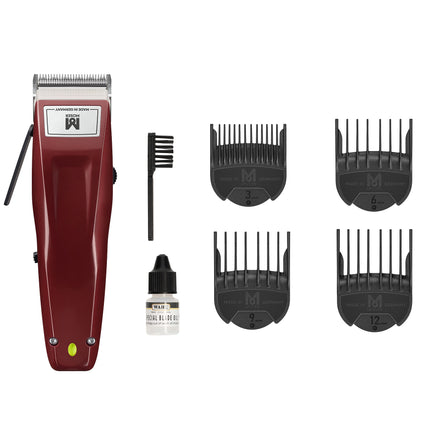 Moser 1400 Professional Cordless Hair Clipper for Men: Robust Design, 5-Point Multiclick, and Bulletproof Long-Life Motor (Burgundy Set) (1400-0378)