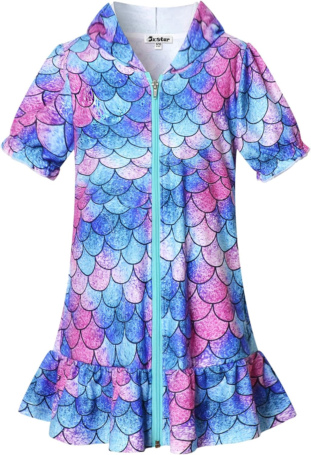 Jxstar Girls Swim Cover Up Terry Swimsuit Coverup Beach Pool Kids Zip Up Robe