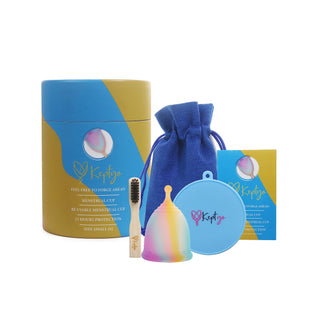 Keptgo Reusable Menstrual Cup With Sterilizer & Brush | Ultra Soft Odour & Rash Free | 100% Medical Grade Silicone | No Leakage | Protection for Up to 10-12 Hours | US FDA Registered - small (Small)