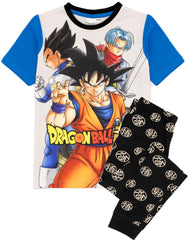 Dragon Ball Z Super Pyjamas Boys | Kids Black Grey Blue Goku Vegeta Short Sleeve T-Shirt Bottoms | Childrens Anime Merchandise 12Y