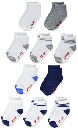 Hanes unisex-baby Lightweight Ez Sort Ankle Socks, 10-pair Pack Socks