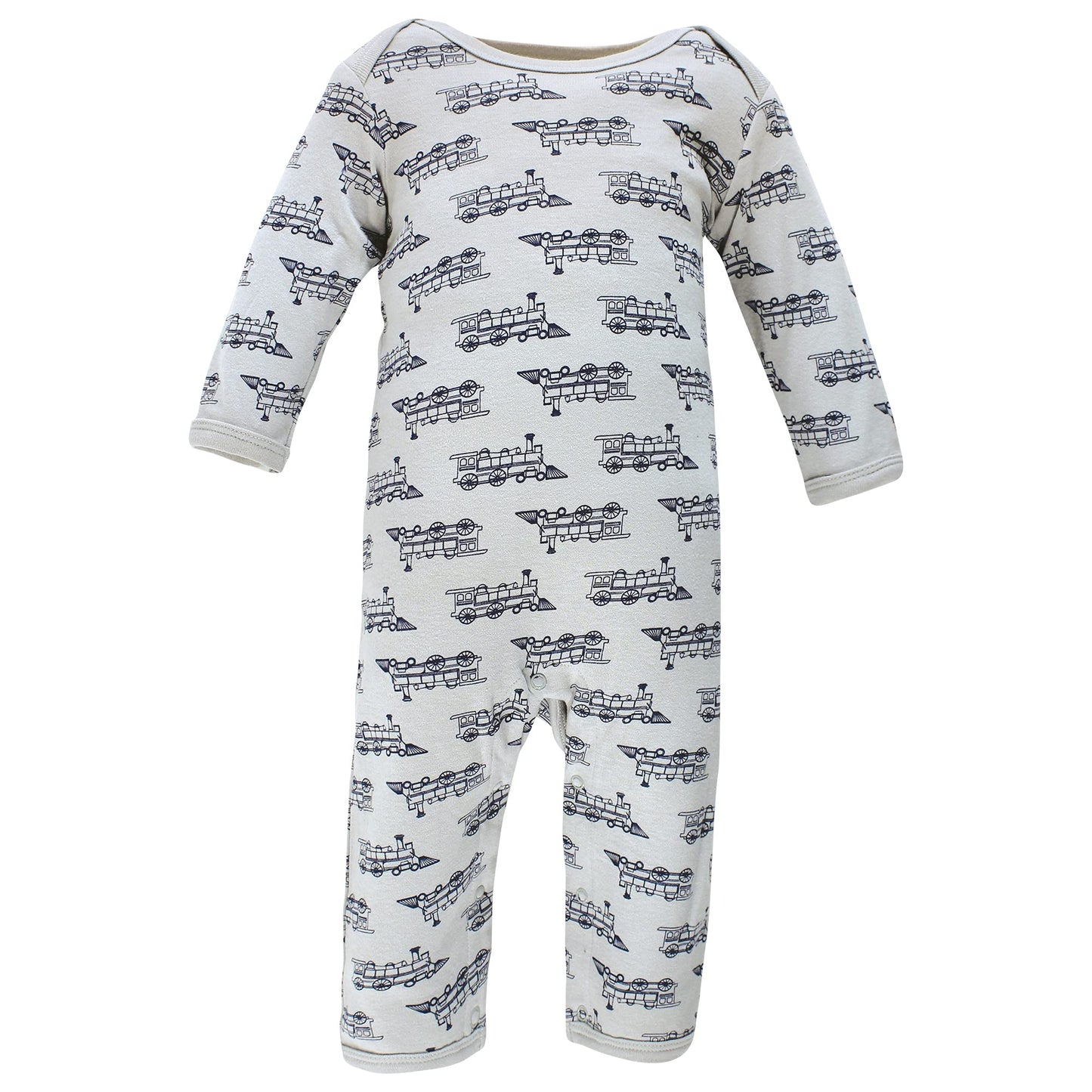 Hudson Baby unisex-baby Hudson Baby Unisex Baby Cotton Coveralls, Train Rompers (3-6 Months)