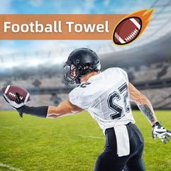 AUGELUX Football Towel Quarterback, Football Field Towel, Thick Cotton Softball Hand Towel with Closure for Football, Golf, Gym (White-3PK)