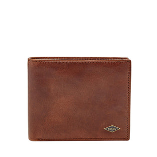 Fossil Men's Ryan Leather RFID Blocking Bifold Flip ID Wallet