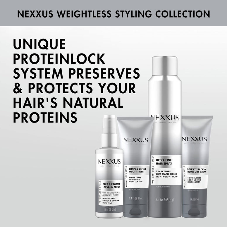 Nexxus Prep and Protect Leave-in Conditioner Spray Weightless Style Detangler Moisturizer, Heat Protectant 4.1 oz