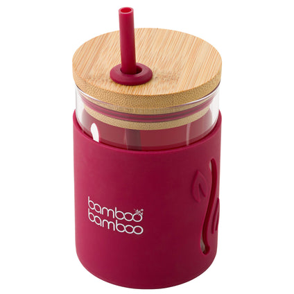 Bamboo Bamboo ® Toddler Mason Drinking Jar with Silicone Straw BPA Free - Cherry