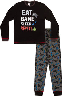 Boys Eat Game Sleep Controller Long Pyjamas 11 to 12 Years AOP