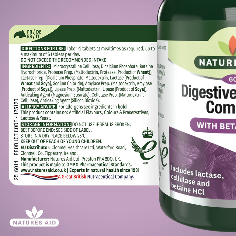 Natures Aid Digestive Enzyme Complex Tablets -60 Tablets