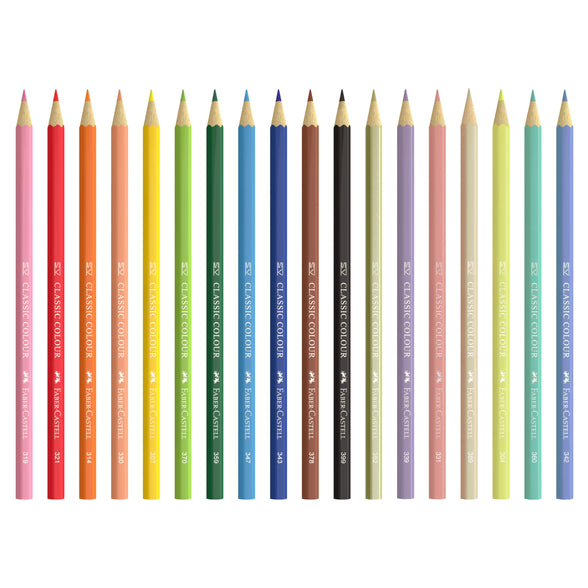 Faber-Castell Classic Colour Pencils 12 Colour + 6 Pastel Colour Pencil, ASSORTED, 115464