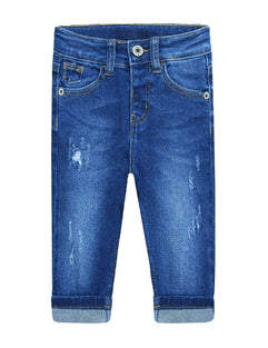 Kidscool Baby & Toddler Elastic Waist Ripped Holes Soft Slim Jeans