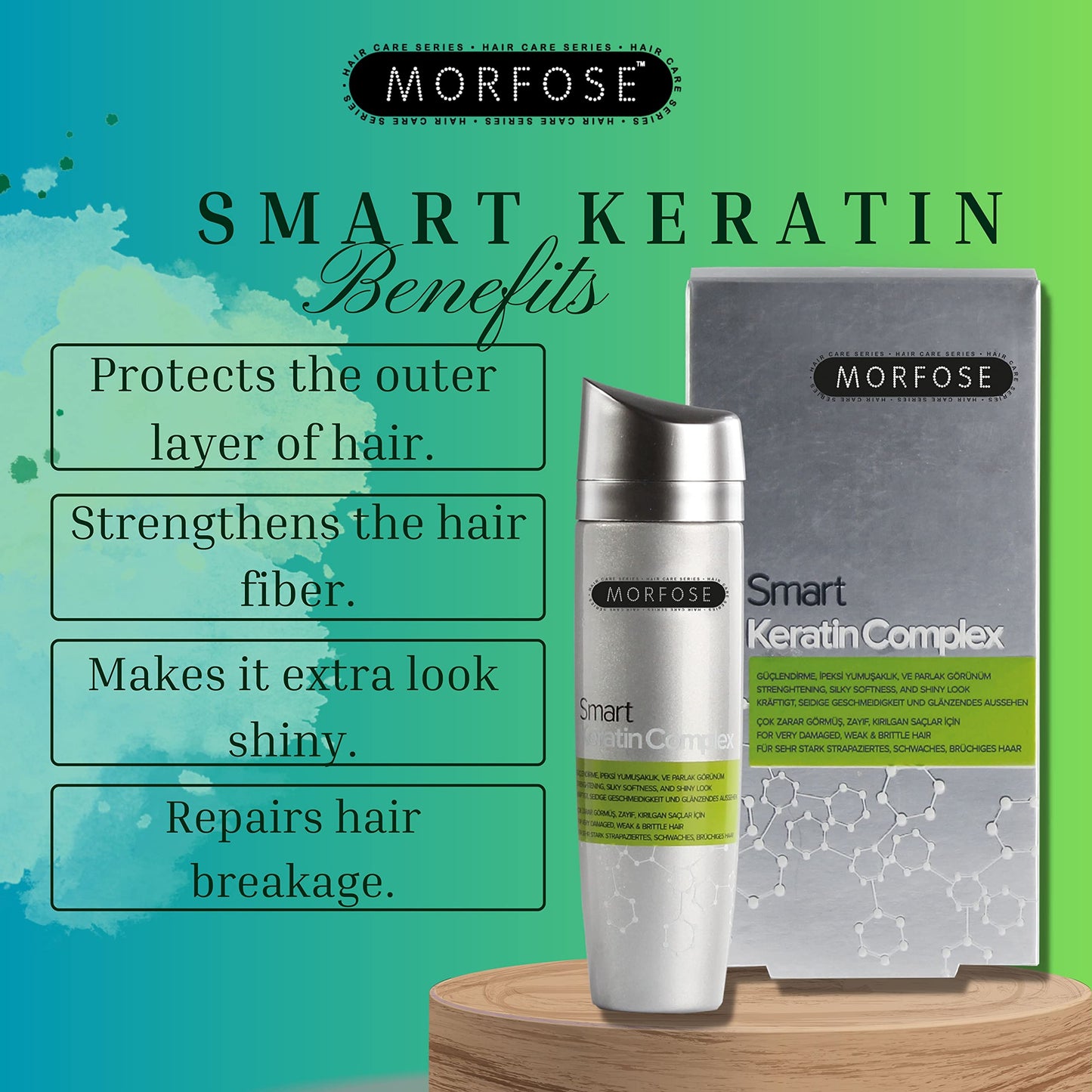 MORFOSE Smart Keratin Complex Hair Treatment Oil 100 ml, White, 100 Milliliters