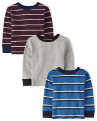 The Children's Place Baby Boys' and Toddler Long Sleeve Shirts 3-Pack 6-9M