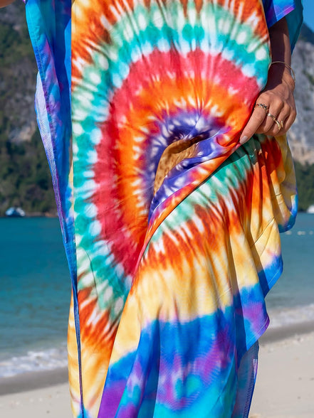 YouKD Summer Long Kaftan Bohemian Loungewear Beach Swimsuit Cover Up Maxi Dress for Women