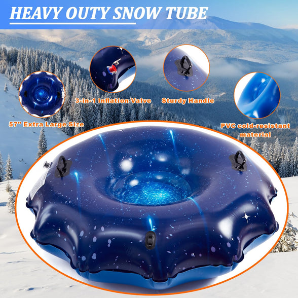 Snow Tube for Adults, Wear-Resistant Material, Inflatable Winter Sled for Leisure Outdoor Sports Products