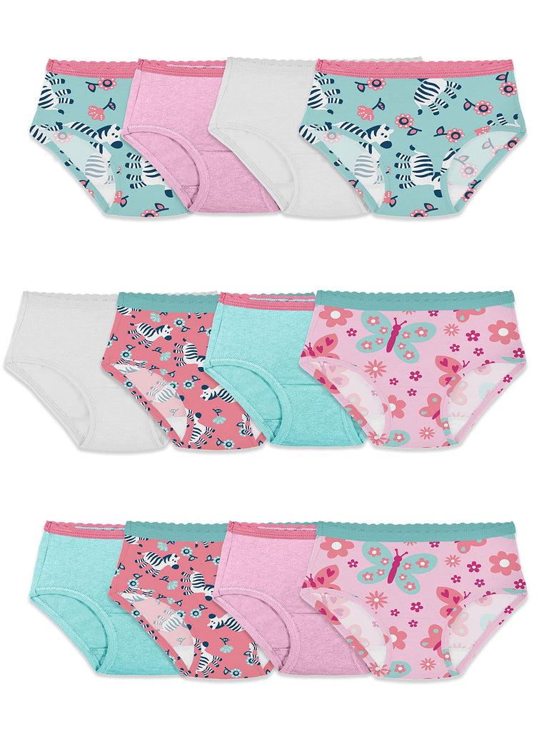 Fruit Of The Loom Toddler Girls' Cotton Hipster (12-pack Bundle) Underwear (pack of 12) 2-3Y