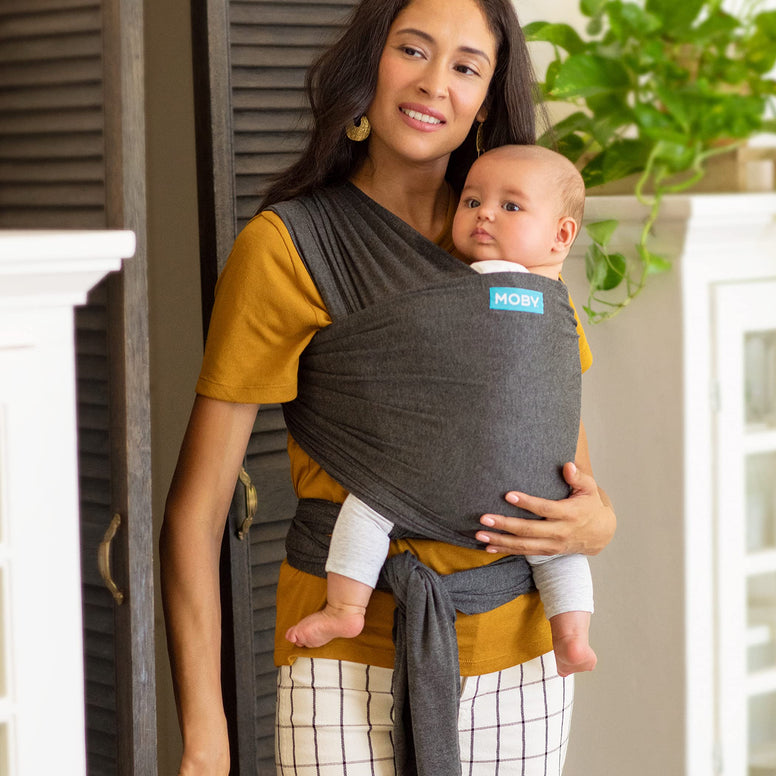 MOBY Evolution Baby Wrap Carrier for Newborn to Toddler, Baby Sling from Birth, One Size Fits All, Lighter Version of MOBY Classic Wrap, Breathable Stretchy Wrap, Unisex