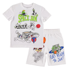 Boy's Space Jam T-Shirt and Shorts Bundle - Space Jam 2 Boys Clothing set (Size 6-7)