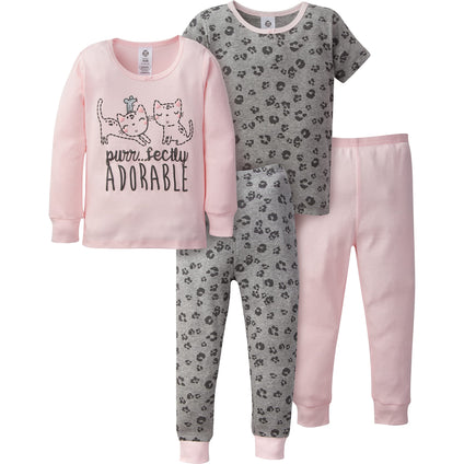 Gerber baby-girls Toddler Snug Fit 4-piece Pajama Set Pajama Set 12 Months