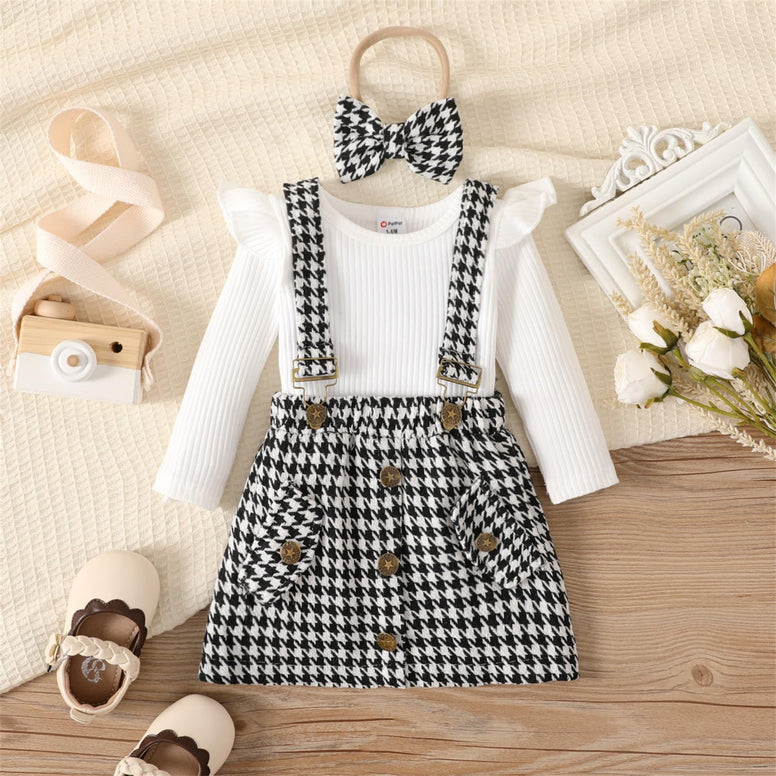 PATPAT 2pcs Baby Girl Clothes Baby Girl Skirt Outfit Newborn Baby Girl Dresses Little Girl Clothes Fall Winter (3-6 M)