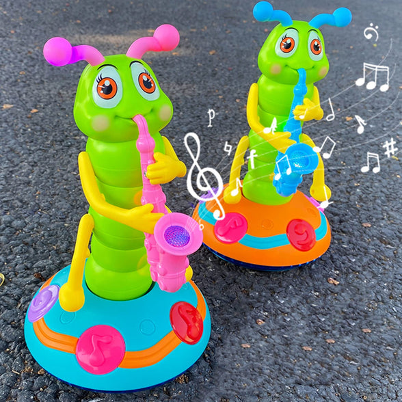 AM ANNA Dancing Baby Toys 6 to 12 Months, Musical, Light up, Spinning,Swing,Dance and Go Caterpillar Baby Toys, Interactive Light-up Gifts Baby Boy Toys for 1 2 3 4 5 Year Old Girls Kids (Caterpillar)