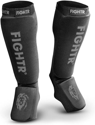 FIGHTR® Shin Guards - Ideal Fit and Padding | shin Protection for Kicks in Kickboxing, MMA, Muay Thai and Other Combat Sports