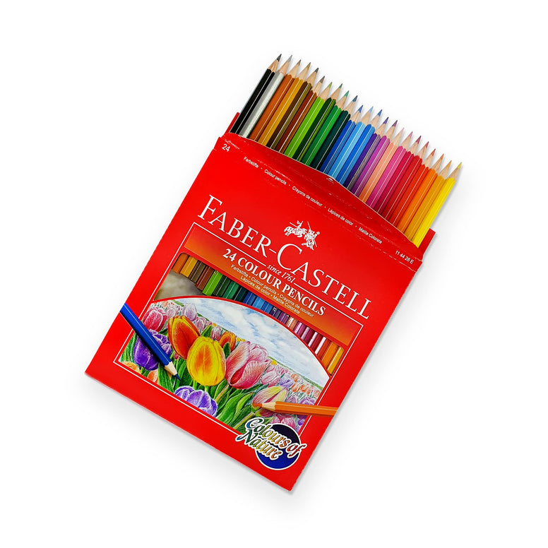Faber-Castell COLOURS OF NATURE COLOUR PENCILS 24 COLOUR IN A CARDBOARD BOX,Assorted designs, 114426