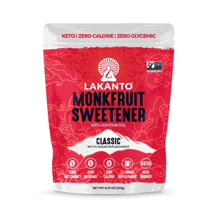 Lakanto Classic Monk Fruit Sweetener - White Sugar Substitute, Zero Calorie, Keto Diet Friendly, Zero Net Carbs, Zero Glycemic, Sugar Replacement (Classic White - 235gram)