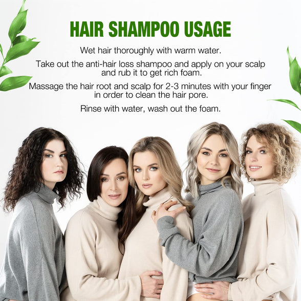 Anti Hair Loss Shampoo, ARGANMIDAS Thinning Hair Shampoo for Women & Men Thinning & Fall Hair & All Hair Types Stimulates Hair Growth 300ML