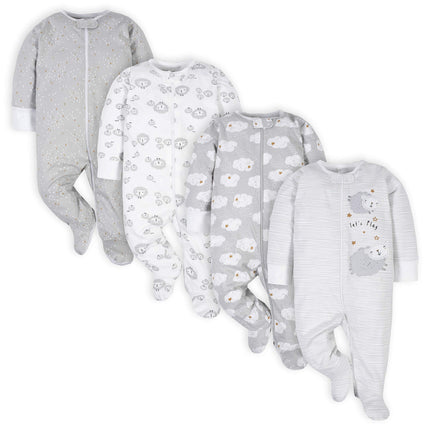 Gerber Baby and Toddler Sleepers 4 Pack Sleep 'N Play Footie 4 Pack Sleep 'N Play Footie unisex-baby baby-girls (3-6 Months)