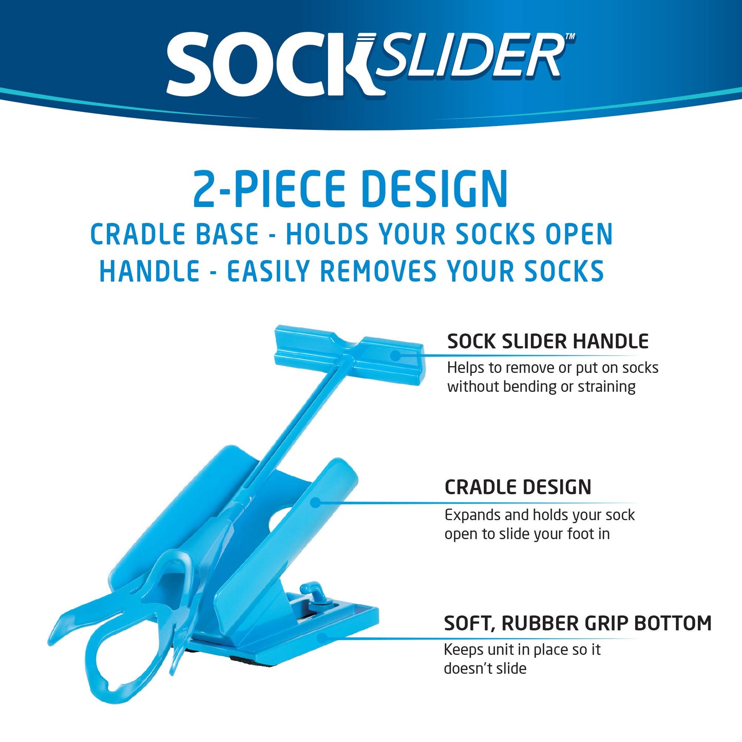 Allstar Innovations - Sock Slider - The Easy On, Easy Off Sock Aid Kit & Shoe Horn | Pain Free No Bending, Stretching Or Straining System That Packs Up For Convenient Travel, As Seen On Tv