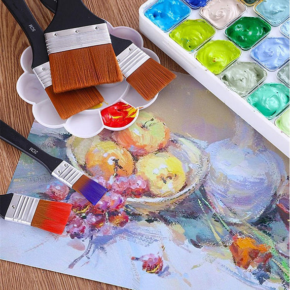 SHOWAY Paint Brush Set Artist Fan Made of Premium Nylon Hair for Acrylic Painting Watercolor Oil Perfect Beginners Artists and Children Exterior Brushes