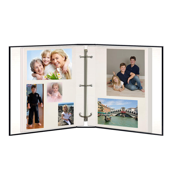 Pioneer Photo Albums Magnetic Self-Stick 3-Ring Album 100 Pages (50 Sheets), Navy Blue