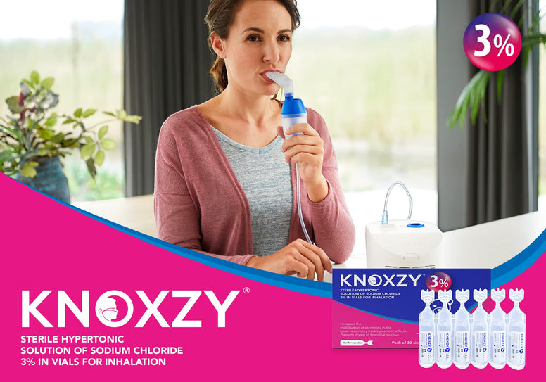 KNOXZY Hypertonic Saline Inhalation Solution 3%. Inhalation Solution for Adults & Children. Box Contains 30 Single dose vials of 4ml.