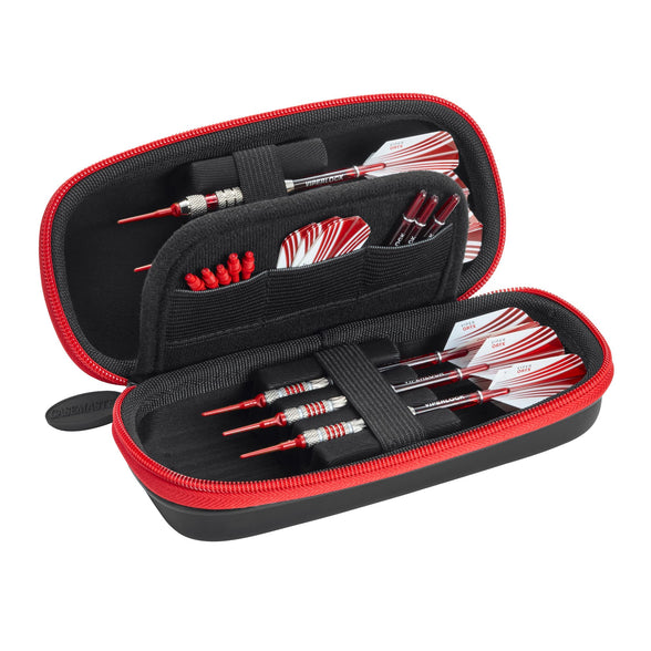 Casemaster Sentry Dart Case Slim EVA Shell for Steel and Soft Tip Darts, Hold 6 Darts and Features Built-in Storage for Flights, Tips and Shafts