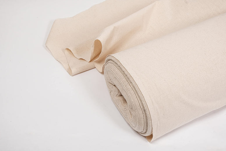 Cotton Calico Fabric by The Metre UK Seller, Medium Weight, 167 cm (66 inches) Wide Unbleached Natural Cream Colour Material Fabric- Metre (1 Meter)