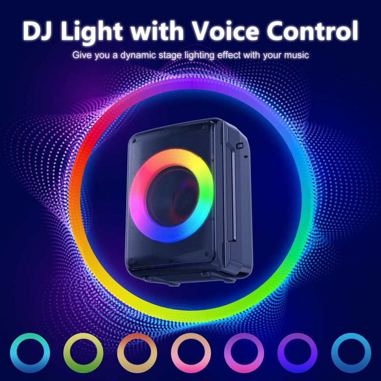 JYXAE-D13 Karaoke Machine for Adults and Kids, Bluetooth Speaker with 2 Microphones, Portable Party Karaoke Speaker with DJ Lights Support TWS/REC, PA System Best Gift for Brithday etc