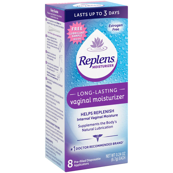 Replens Long-Lasting l Moisturizer with single-use applicator, 8 Count (Pack of 1)