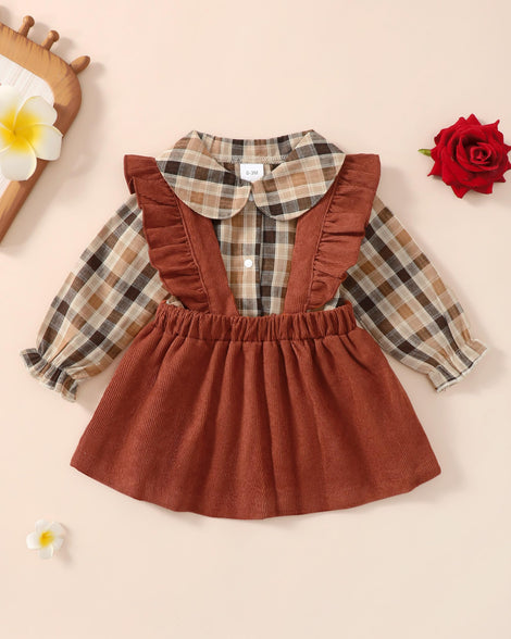 Baby Toddler Girl Clothes Ruffle Long Sleeve Top Little Girl Pants Set Cute Infant Toddler Girl Fall Winter Outfits for 0-3 Months