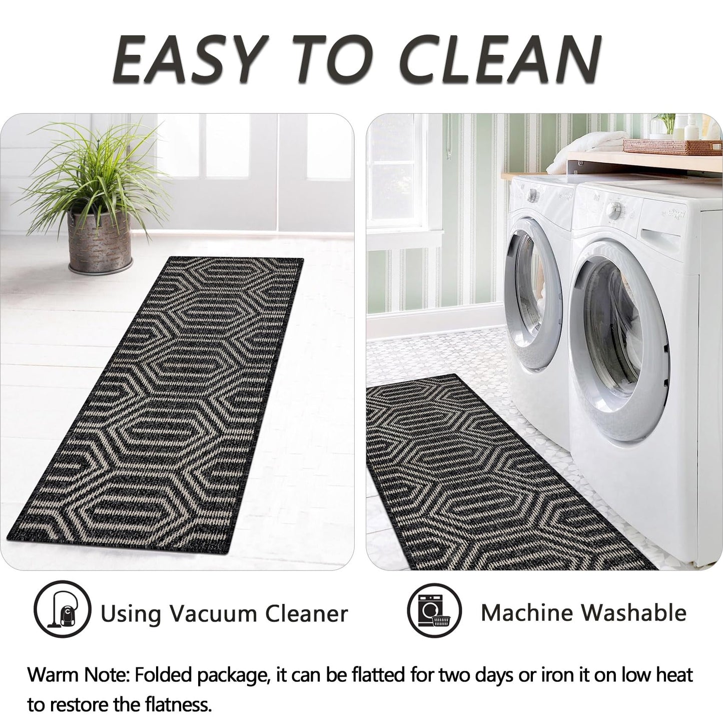 Cekene Runner Rug for Entryway Indoor 50x150cm Non-slip Rubber Back Kitchen Runner Rug Machine Washable Runner Carpet Rug for Kitchen Floor Laundry Room