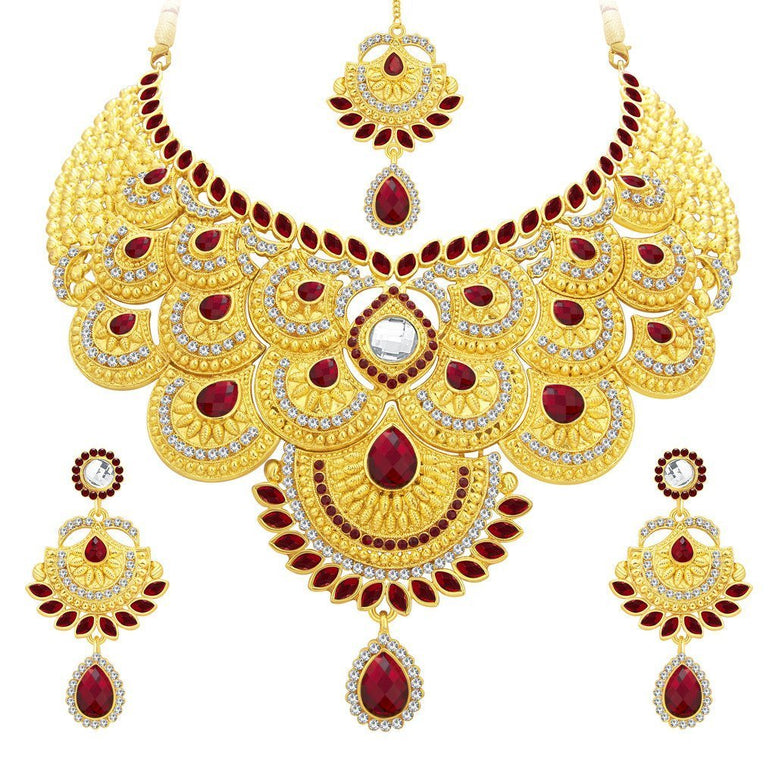 Sukkhi Elegant Gold Plated AD Necklace Set For Women