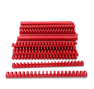 Plastic Spiral Binding Backs, 21 Rings Diameter 19 mm, Size A4, Capacity 121-150 Sheets, Red, Pack of 100