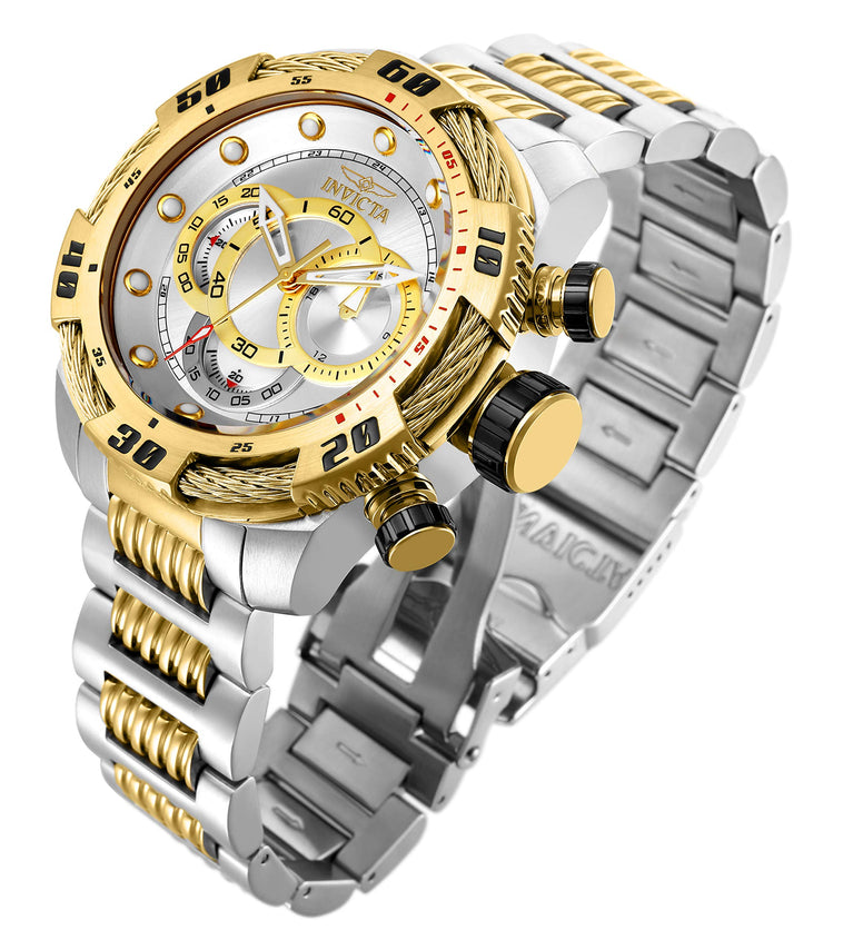 Invicta Men's Speedway Stainless Steel Quartz Stainless-Steel Strap, Two Tone, 24 Casual Watch (Model: 25480), Gold/Stainless Steel, Quartz Movement