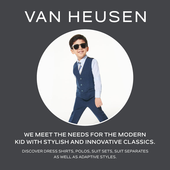 Van Heusen boys Adaptive Flex Stretch Suit Jacket, Faux Buttons & Velcro Closure Business Suit Jacket  8 Y