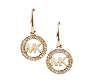 Michael Kors Goldtone Signature Pave Drop Earrings